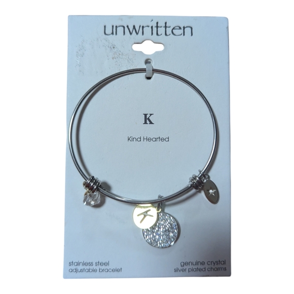 Unwritten Jewelry - Unwritten Silver toned stainless steel Bracelet with Charms kind hearted